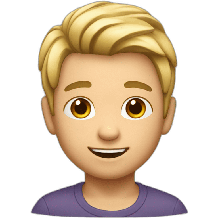 Niño con pelo rubio emoji