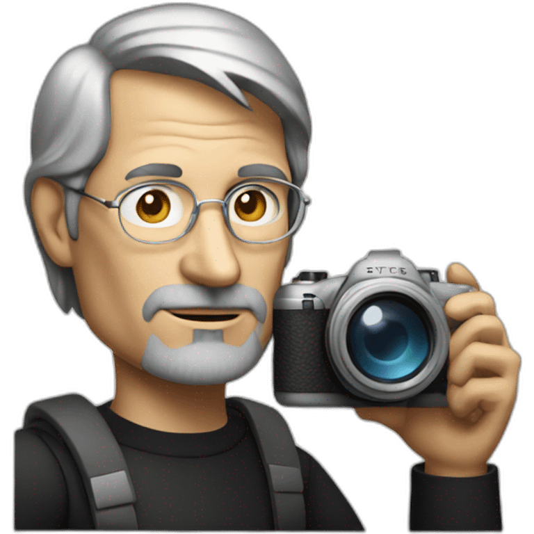 Steve jobs holding a camera emoji