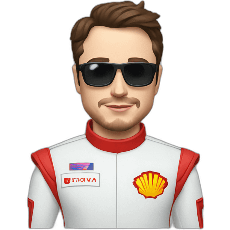 elon musk con el uniforme de fernando alonso emoji