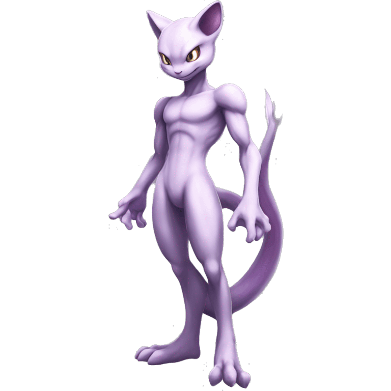 Anthro Mewtwo-Pokémon full body emoji