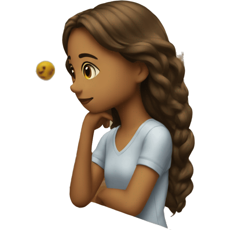 girl watching at masterpiece emoji