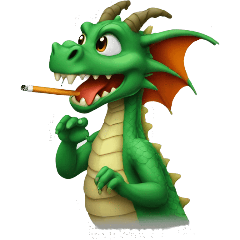 Dragon with a cigarette emoji