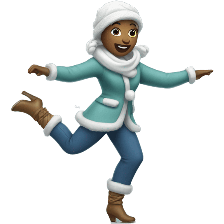 Lady dancing in snow  emoji