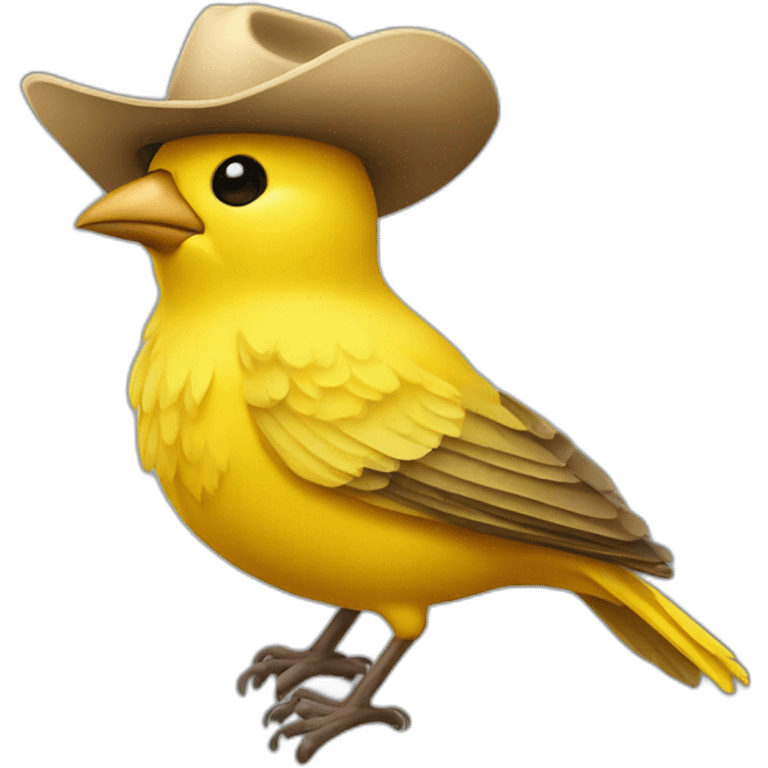 yellow canary wearing a cowboy hat emoji