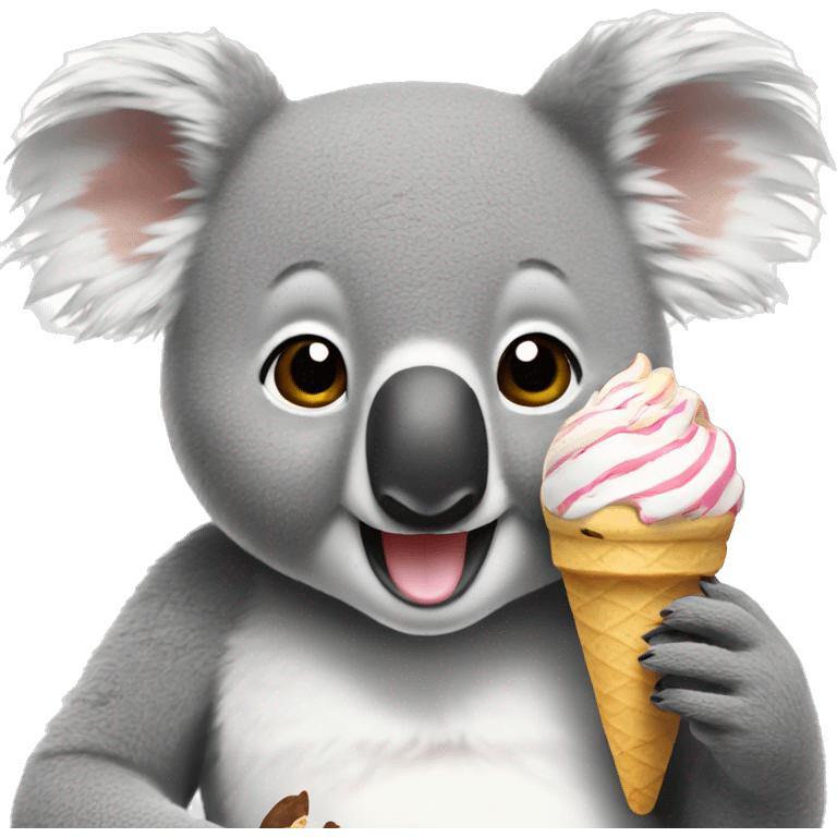 Koala eating ice cream emoji