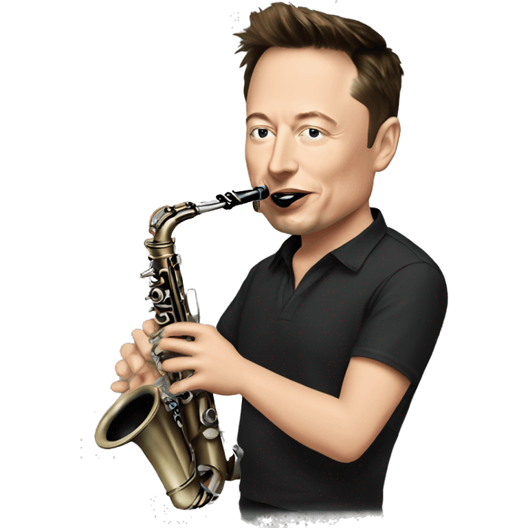 Elon musk shredding a clarinet emoji