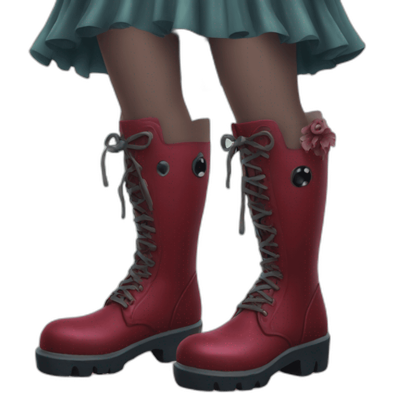 zombi pinup wearing rubber boots emoji