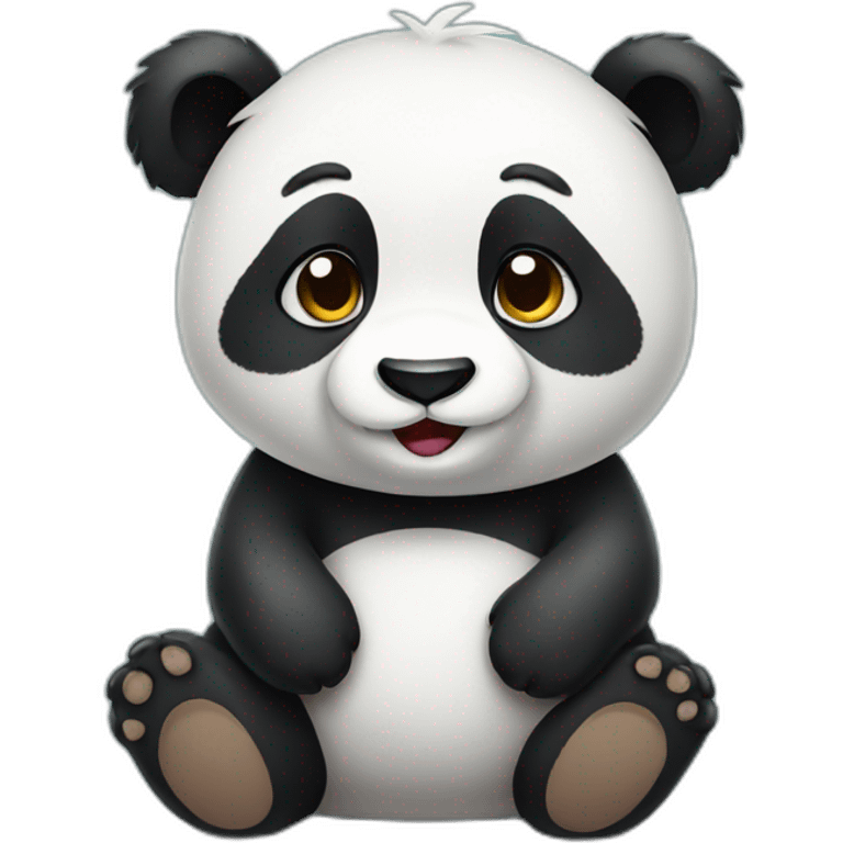 Shy and cute panda   emoji