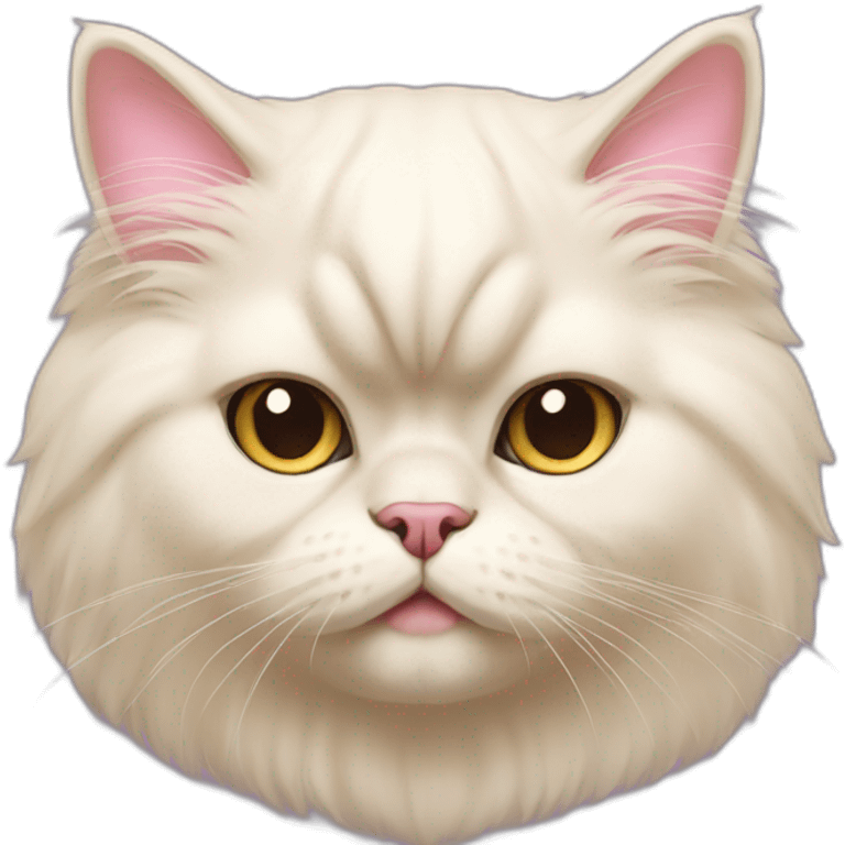 cream persian cat with pink nose emoji