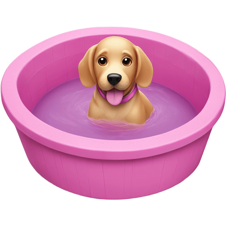 Pink dog in pool emoji