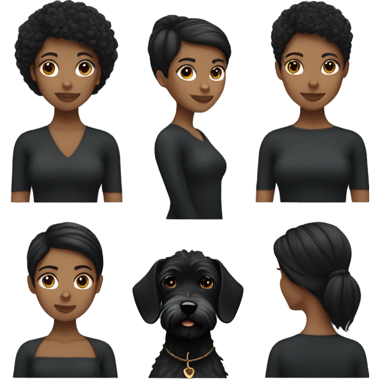 Light skin black woman with a black schnauzer  emoji