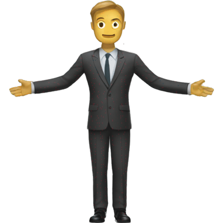 man in a suit with multiple arms front view emoji