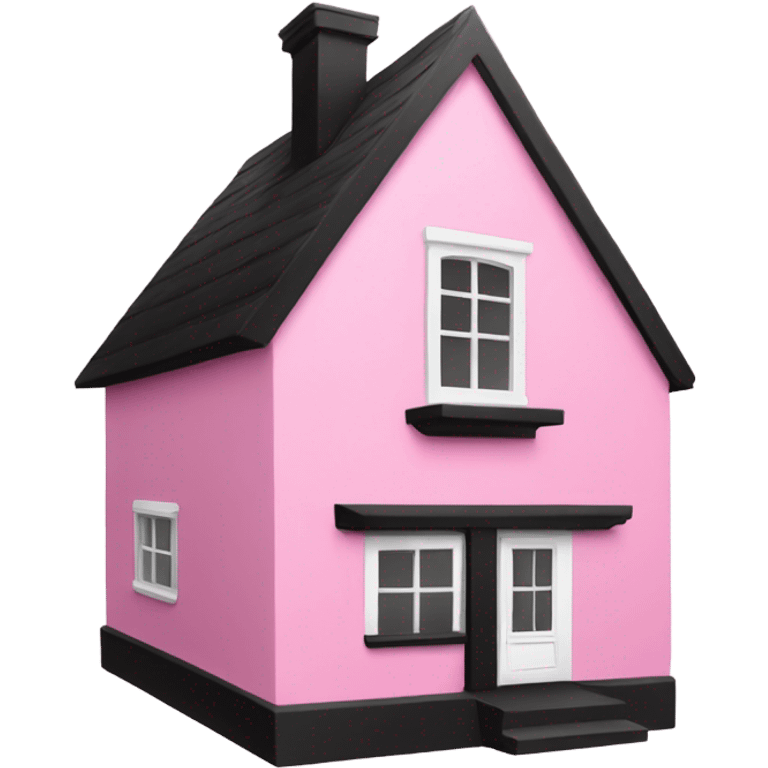 Modern pink and black house  emoji