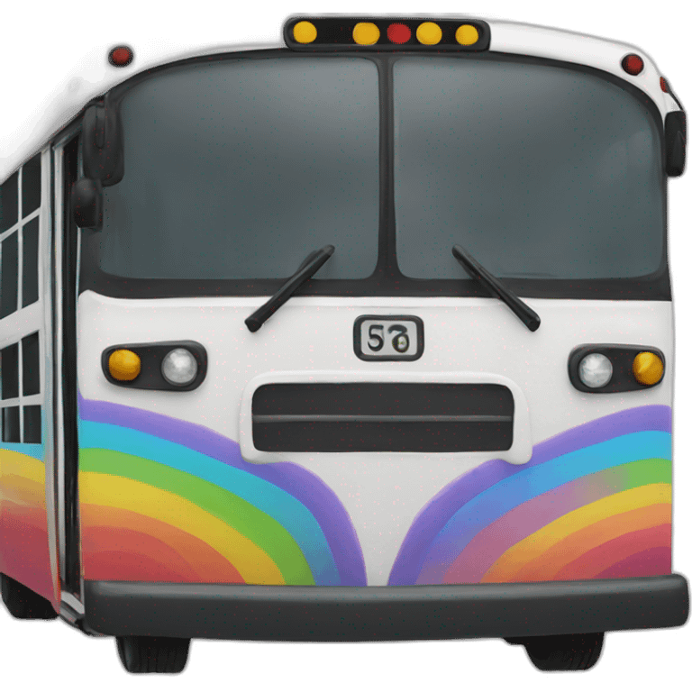 Bus rainbow emoji