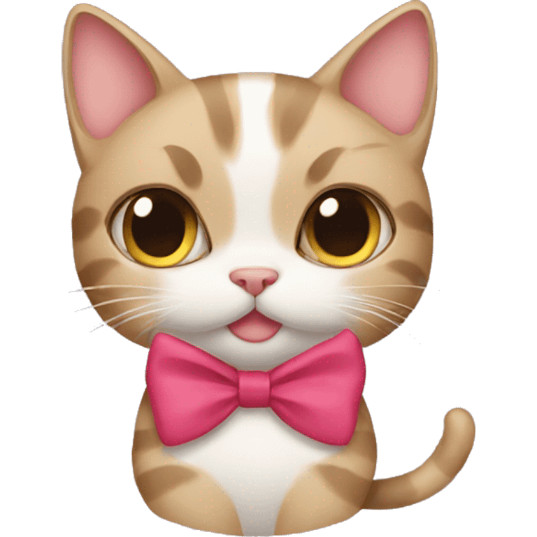 cat wearing a bow emoji