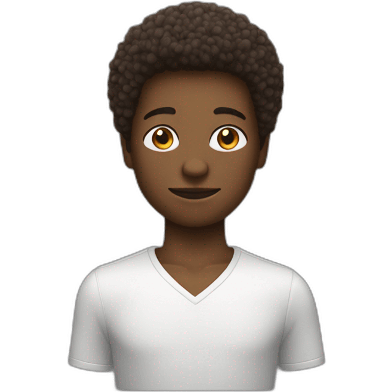 Un garçon bronzé avec coupe afro emoji