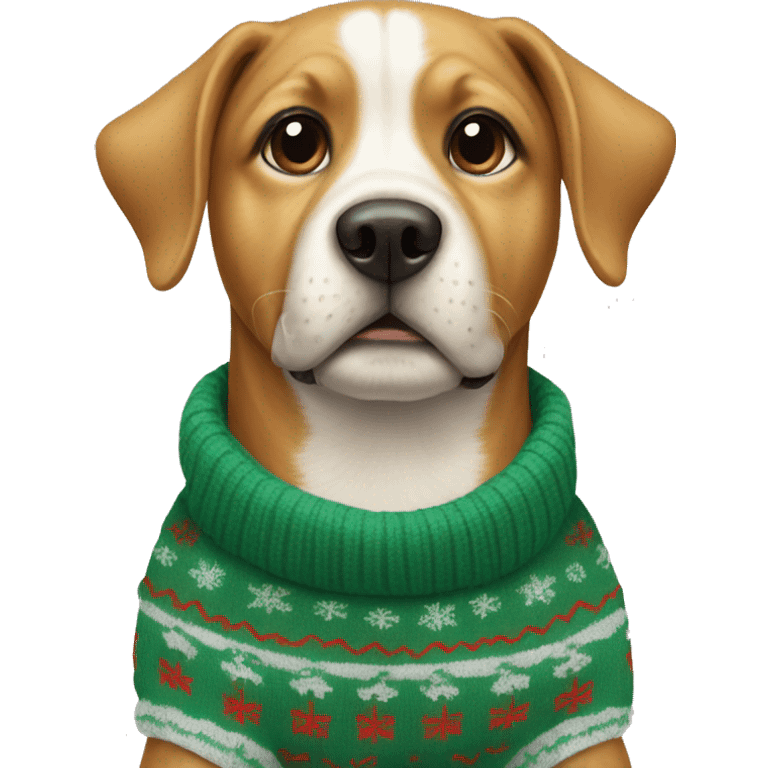 Dog with chistmass sweter emoji