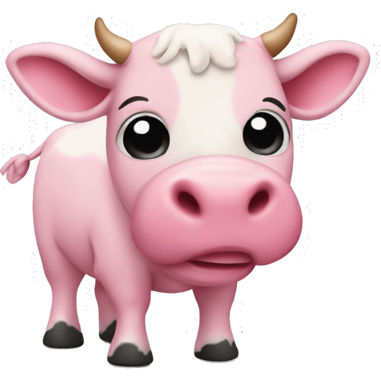 A cute little pink cow emoji