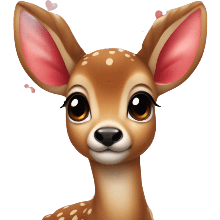 Baby deer with red hearts instead of eyes  emoji