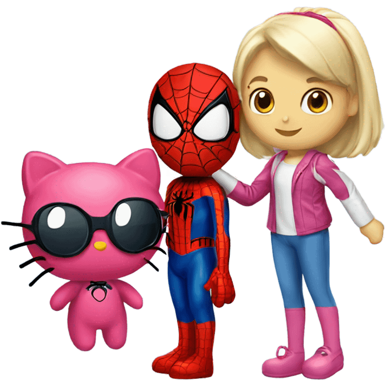 Spider man and hello kitty emoji