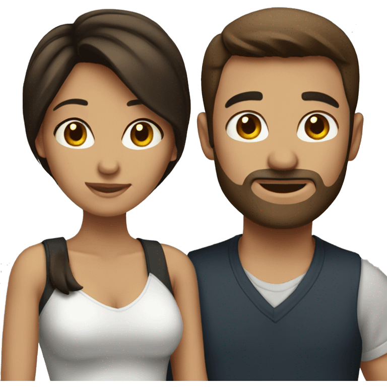 Brunette couple emoji