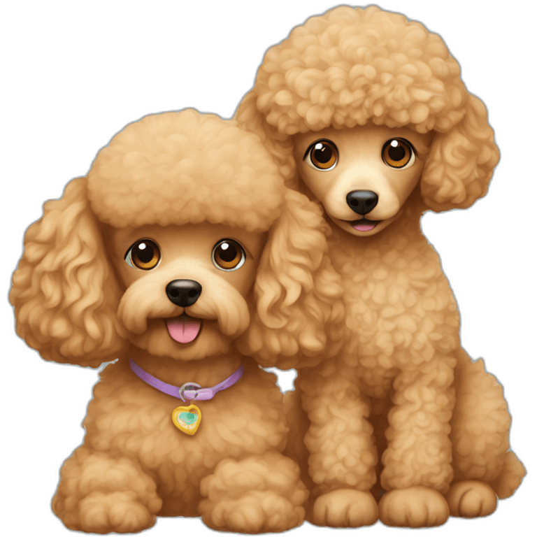 Apricot-poodle-with-a-cat emoji