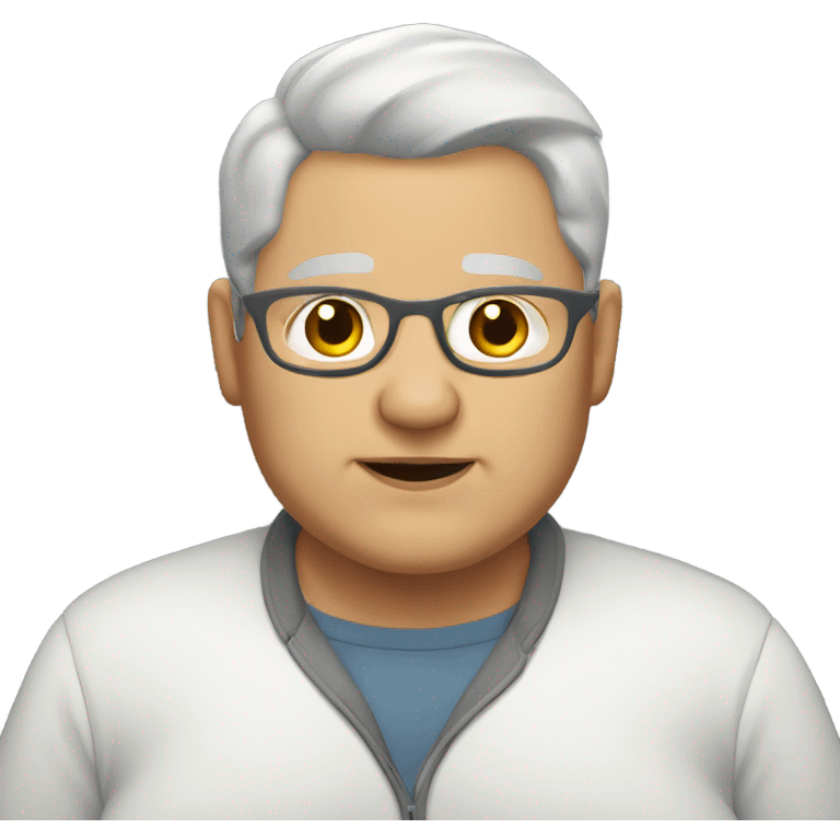 Fat grey haired woman bald fat male emoji