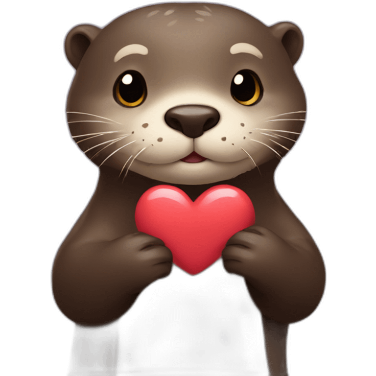 Emiji otter that makes a heart emoji