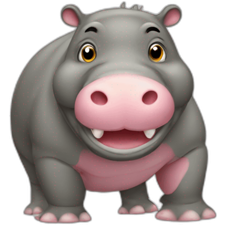 hippopotame avec un flanby emoji