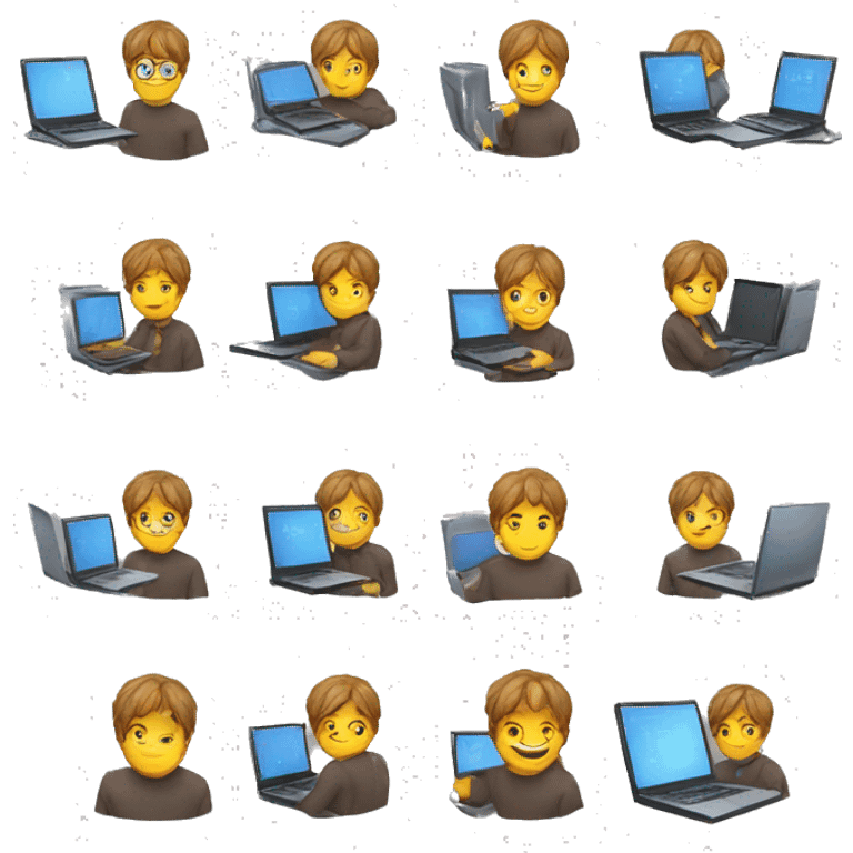 developer programming on laptops emoji