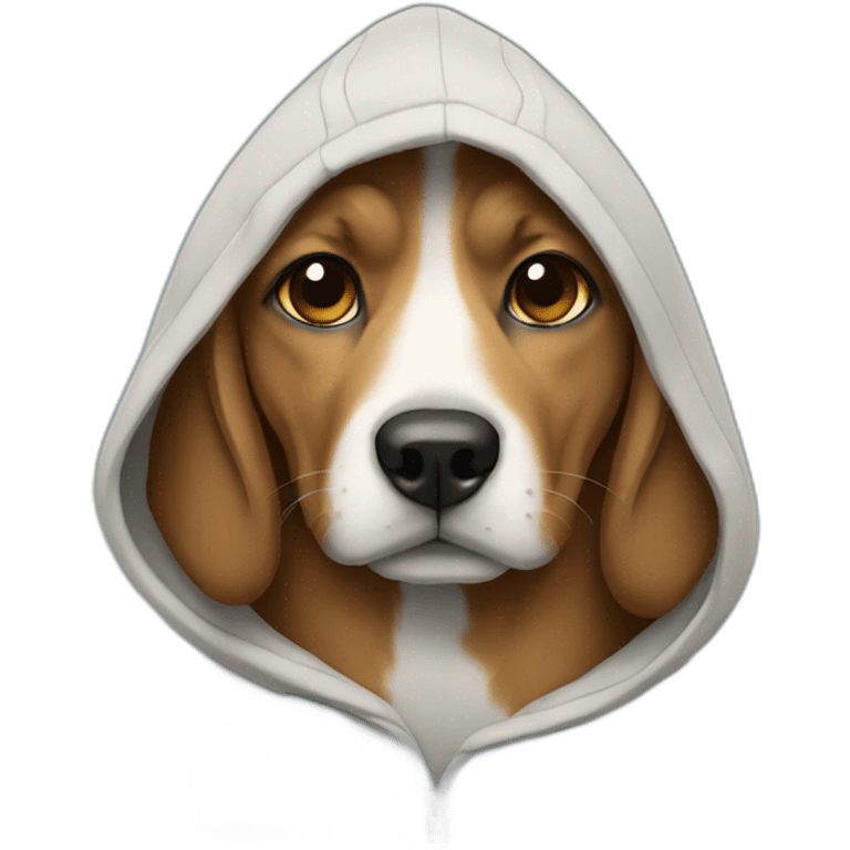 Dog wearing a hoodie emoji