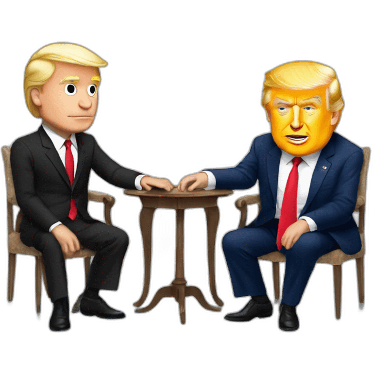 Macron et Trump qui s'embrasse emoji