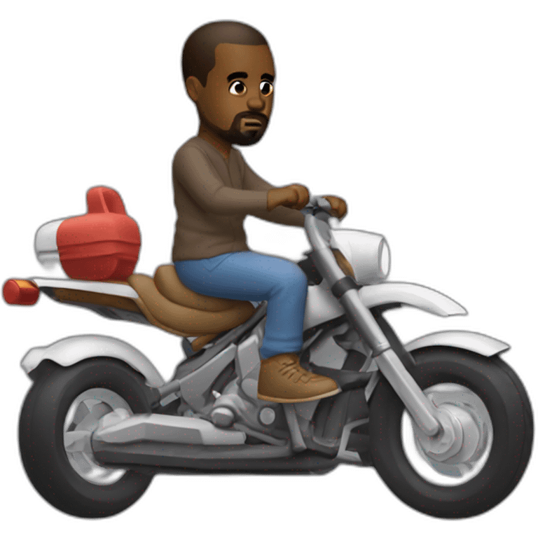 kanye west riding bobby car emoji