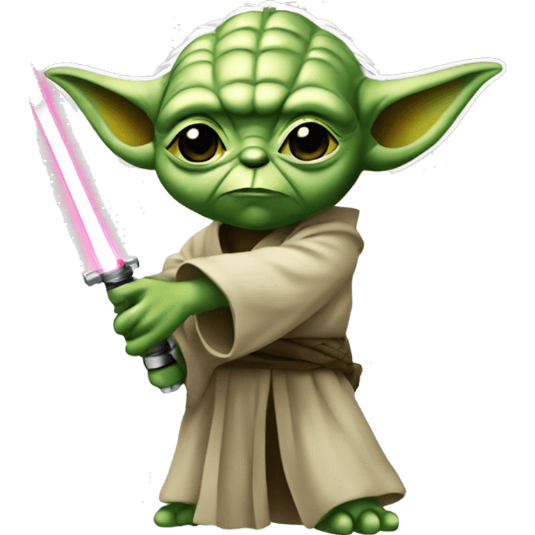 Yoda avec un sabre laser emoji