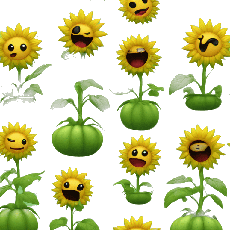 combination of venus flytrap and sunflower emoji