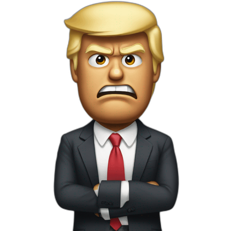 donald trump in suit angry emoji