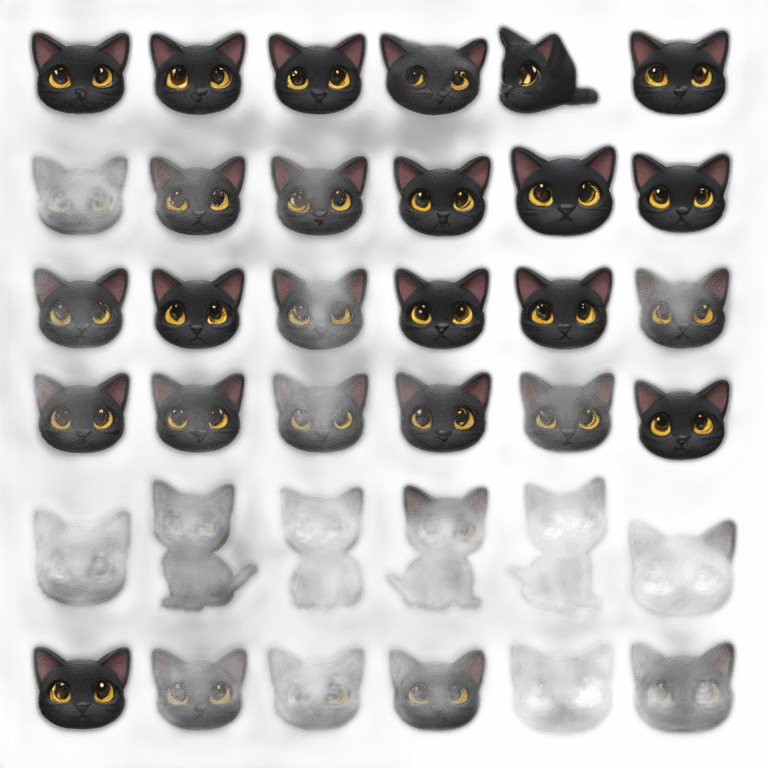 fold-eared black kitten emoji