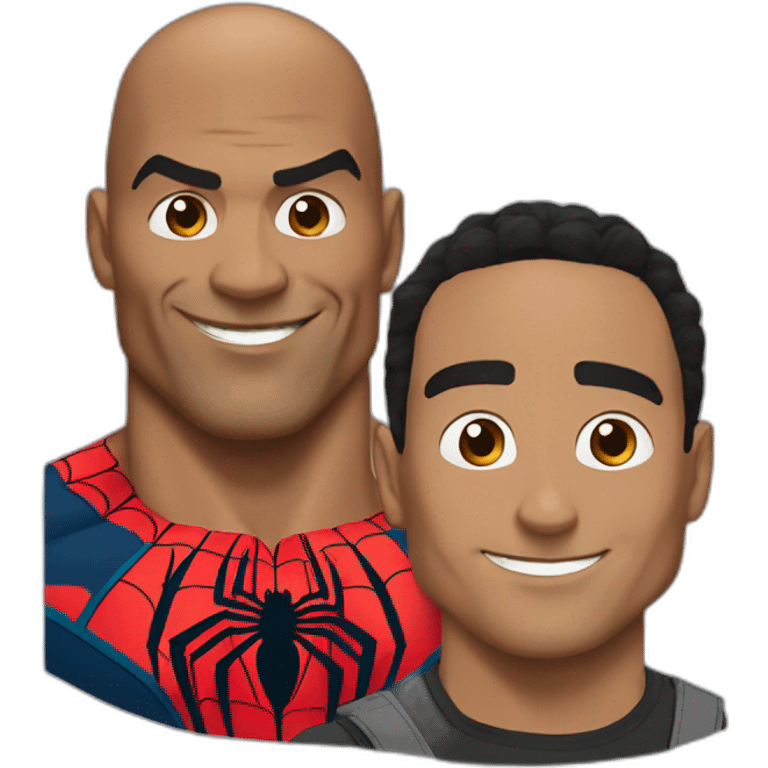 Spiderman and The rock emoji