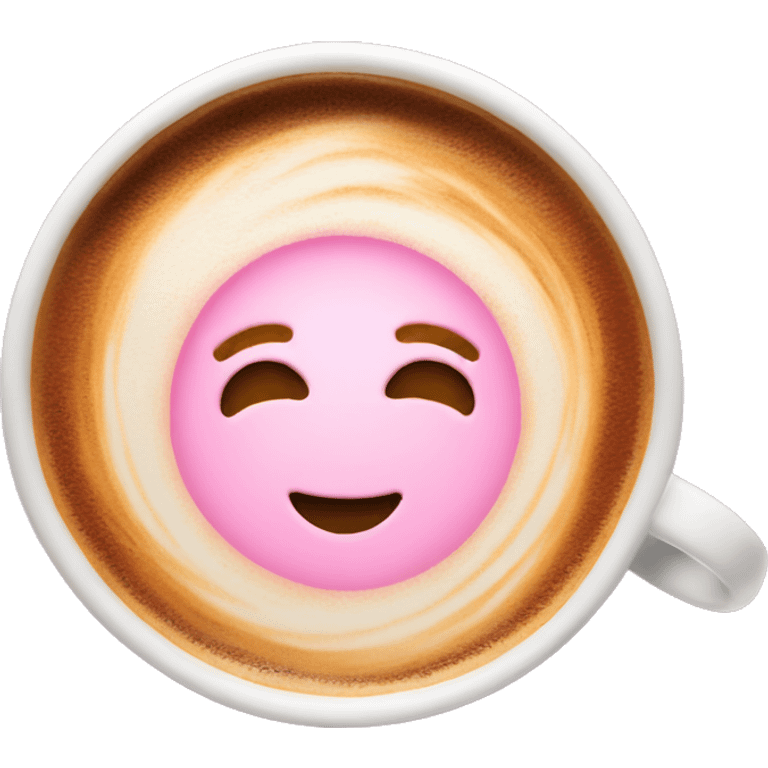 Pink latte art coffee  emoji