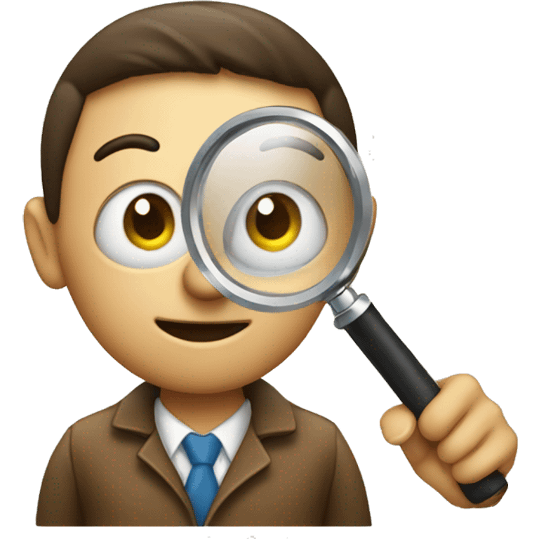 Person with a magnifying glass  on a ant emoji