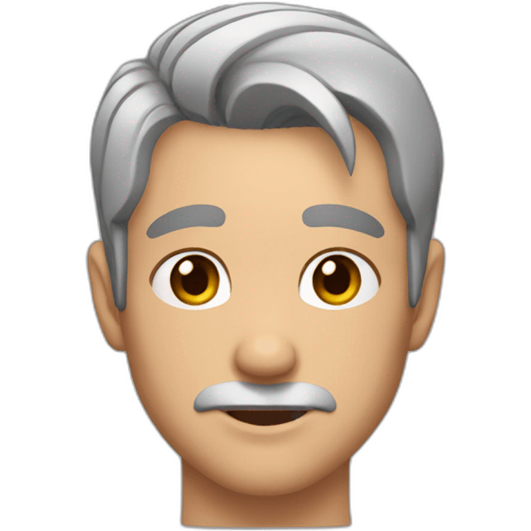 trainer man with short gray hair and with tattoo on his neck emoji