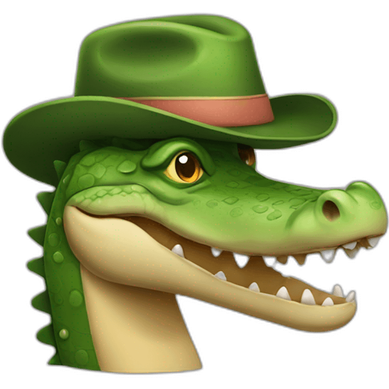 Crocodile wearing a hat emoji