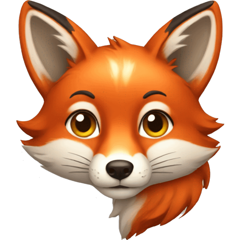 red pretty fox  emoji