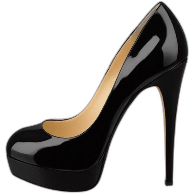 Black Patent Leather Daffodile Platform Heels emoji