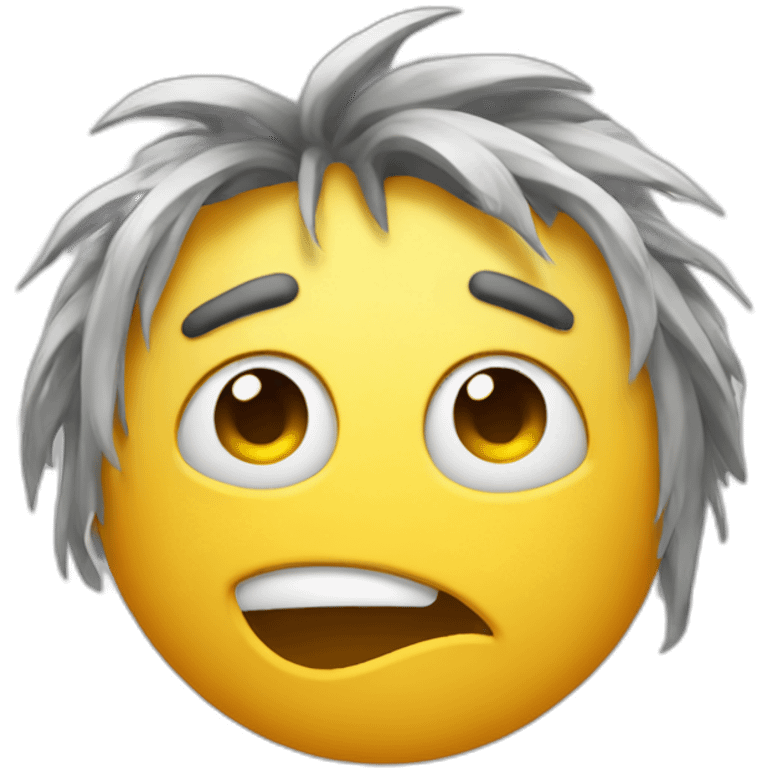 Comical disheveled face emoji