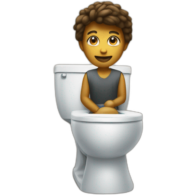 Human at toilets with sprite emoji