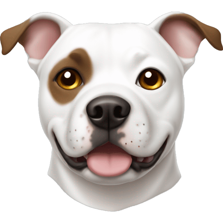 White staffy with brown patch around eye emoji