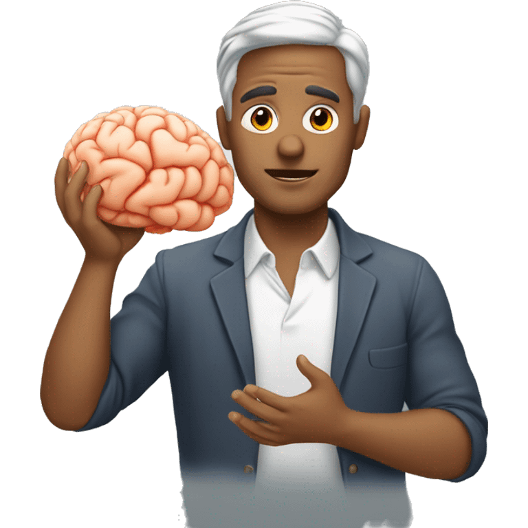 make an emoji where a man will hold a brain in his hand  emoji