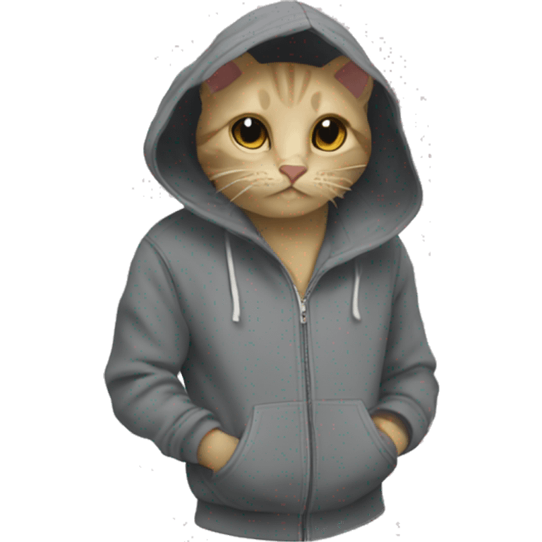 Cat wear hoody emoji