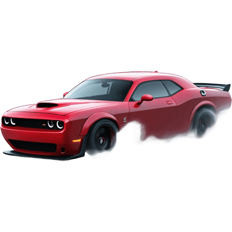 A dodge hellcat set doing drifts emoji